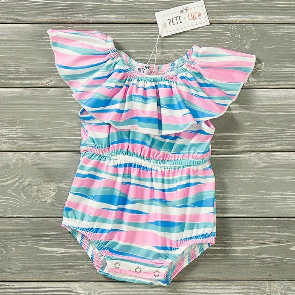 Pink, Blue and Green Infant Onesie