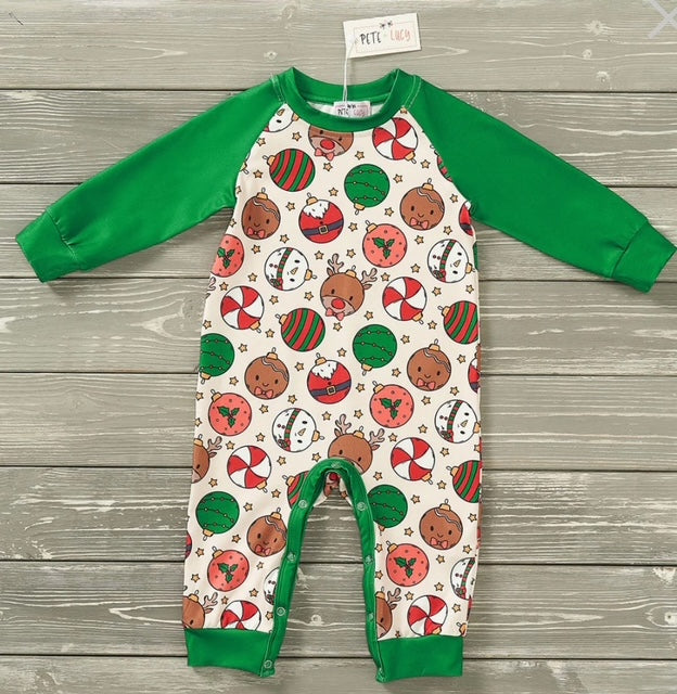 Christmas Ornaments Boys Romper