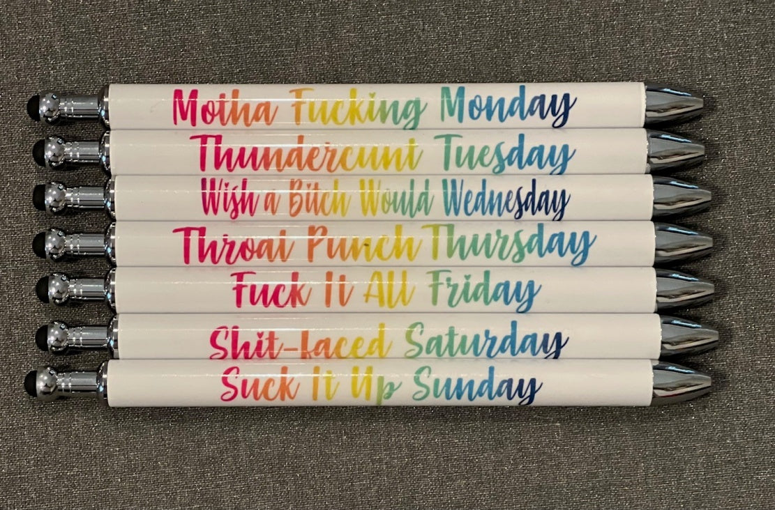 Days of the week  7PC set Pen/Mechanical Pencil