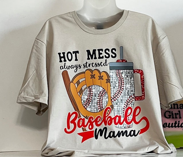 Hot Mess Baseball Mama