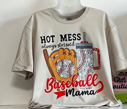 Hot Mess Baseball Mama