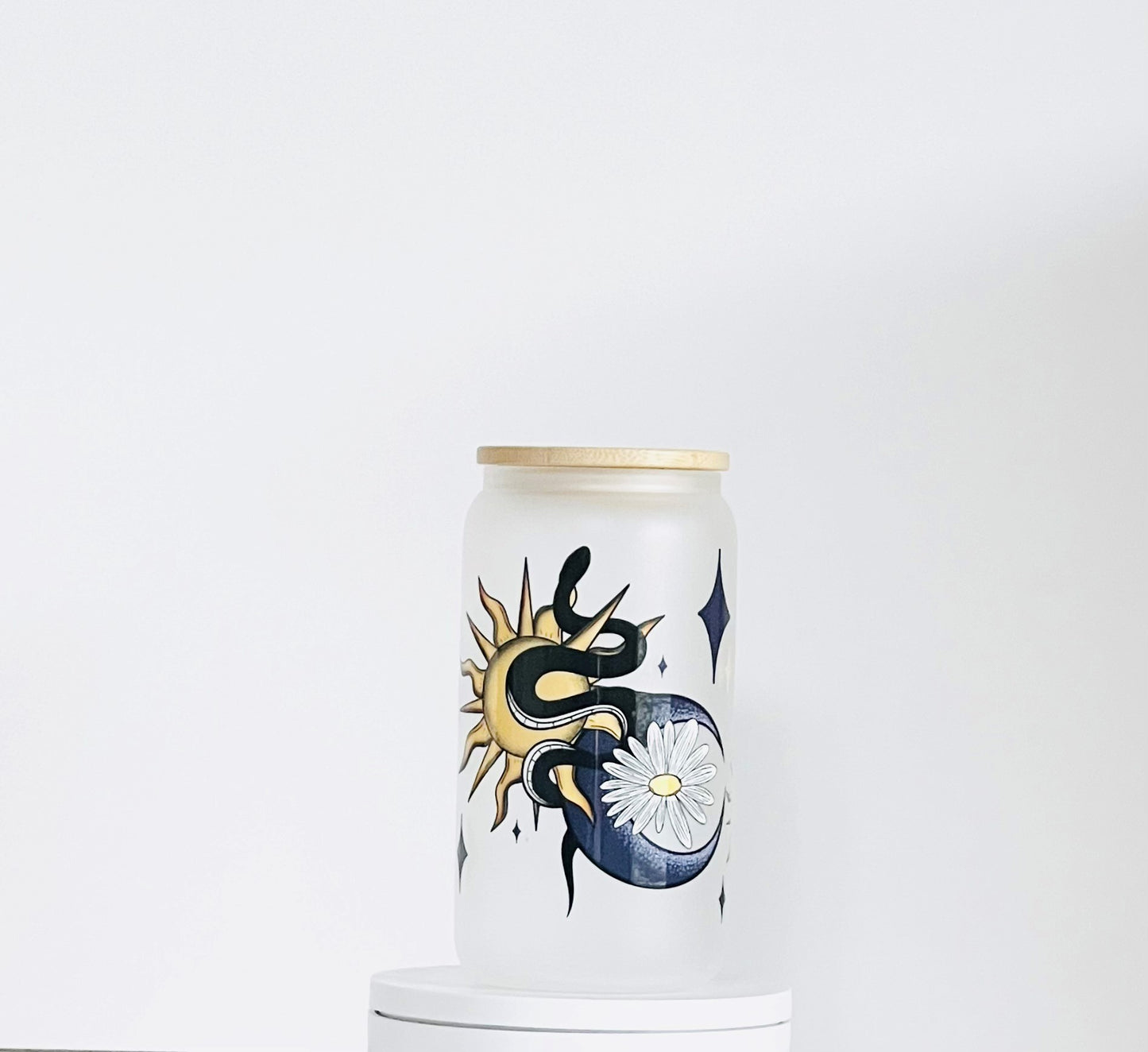 Sun and Moon 16oz Glass Tumbler